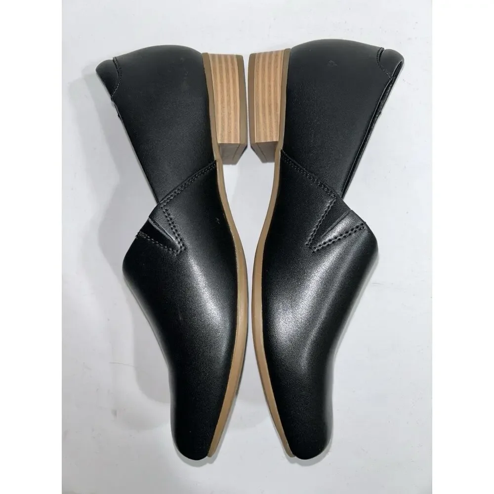 Clarks Juliet Palm Loafer Black Leather Slip On Shoes Women’s Size 9